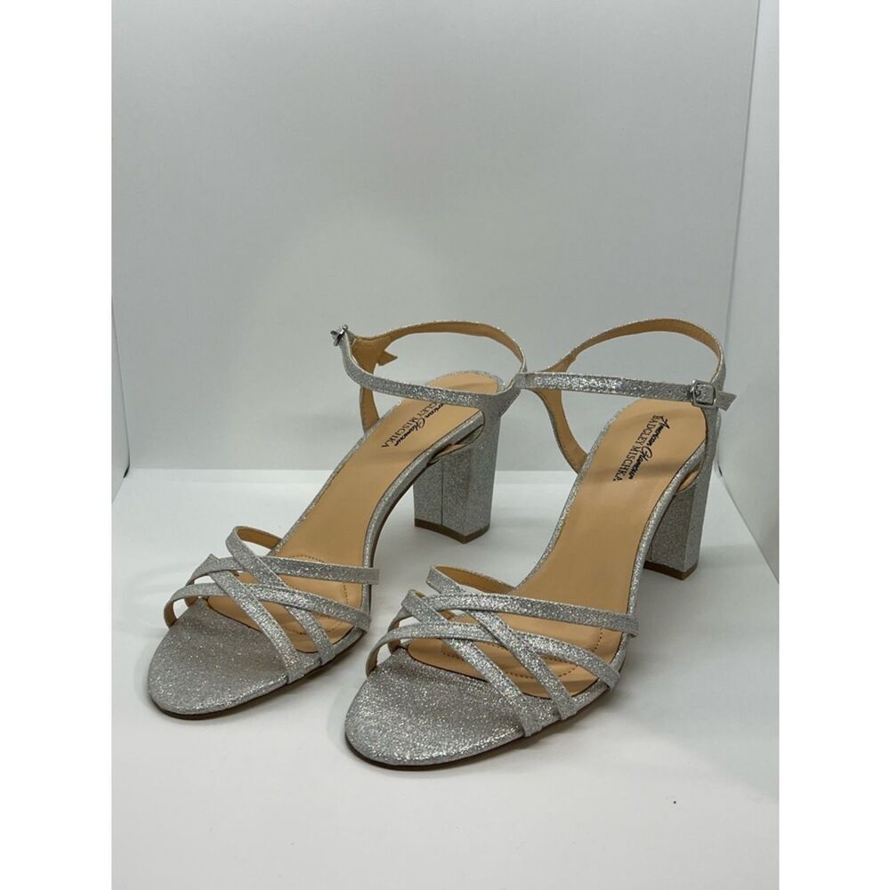 Sexy Silver High Heel Sandals By American Glamour Badgley Mischka. Size 12.